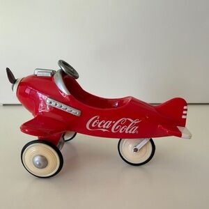 Coca Cola Red Toy Plane with White Wheels